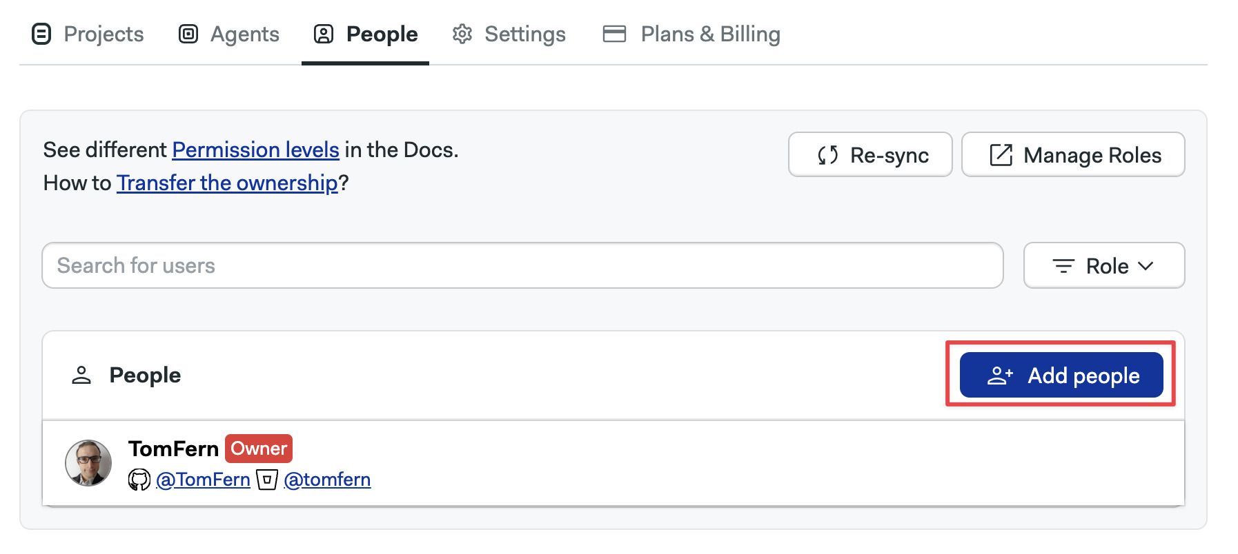 Add people button
