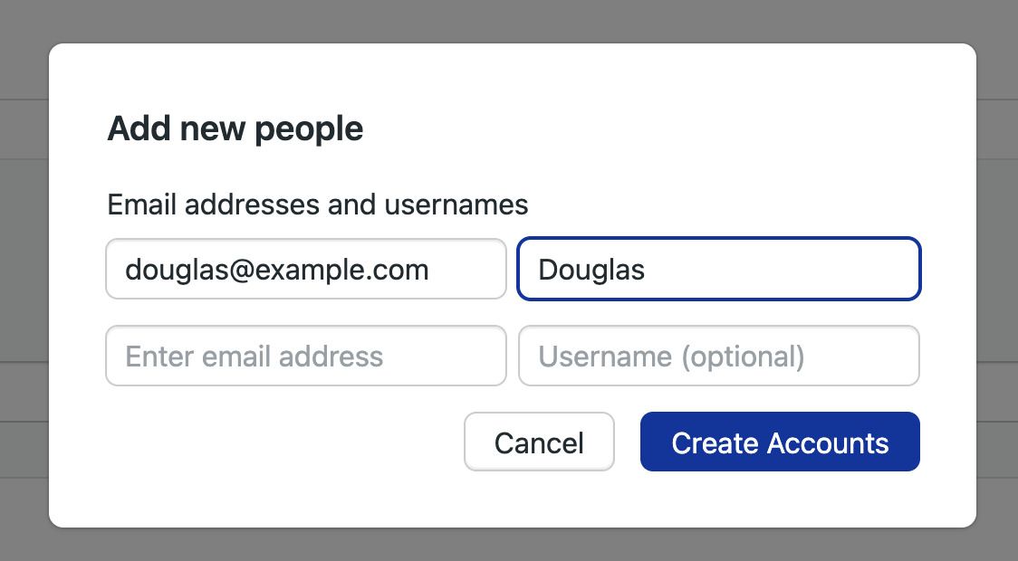 Add user screen