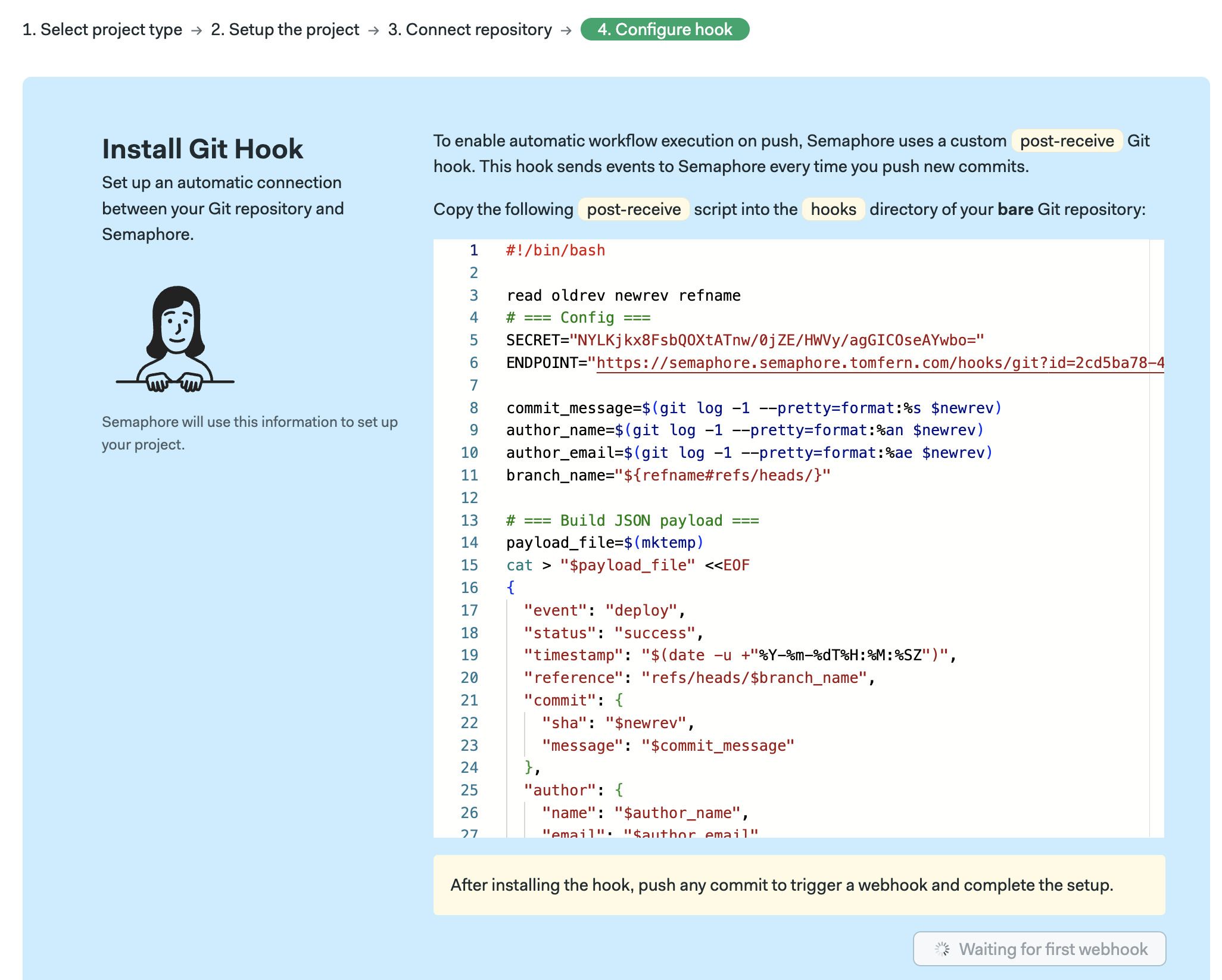 Generate script button