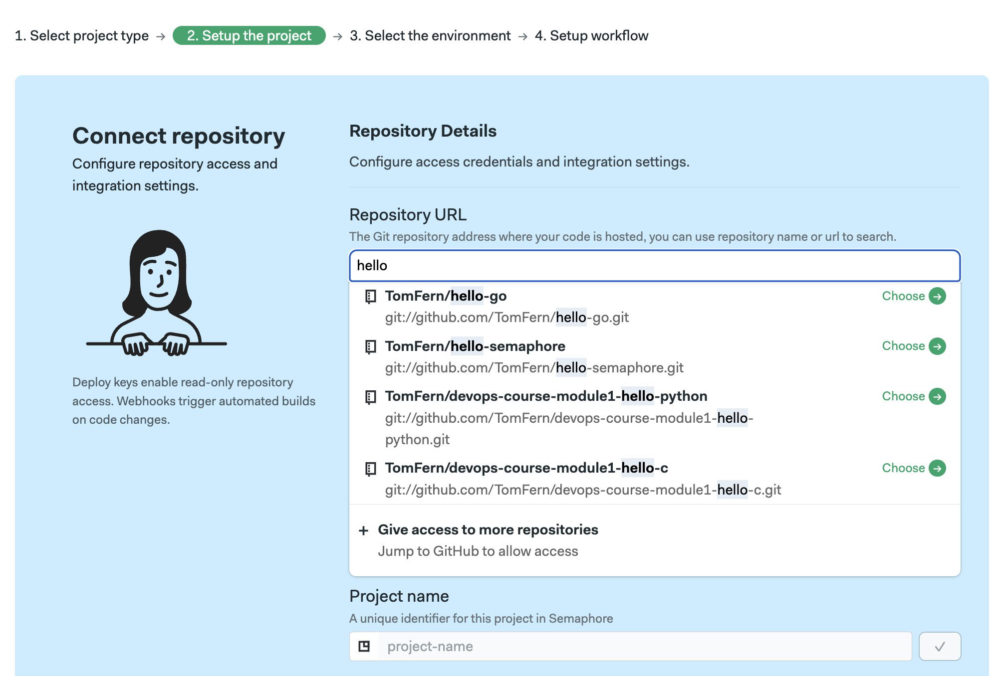 Select repository