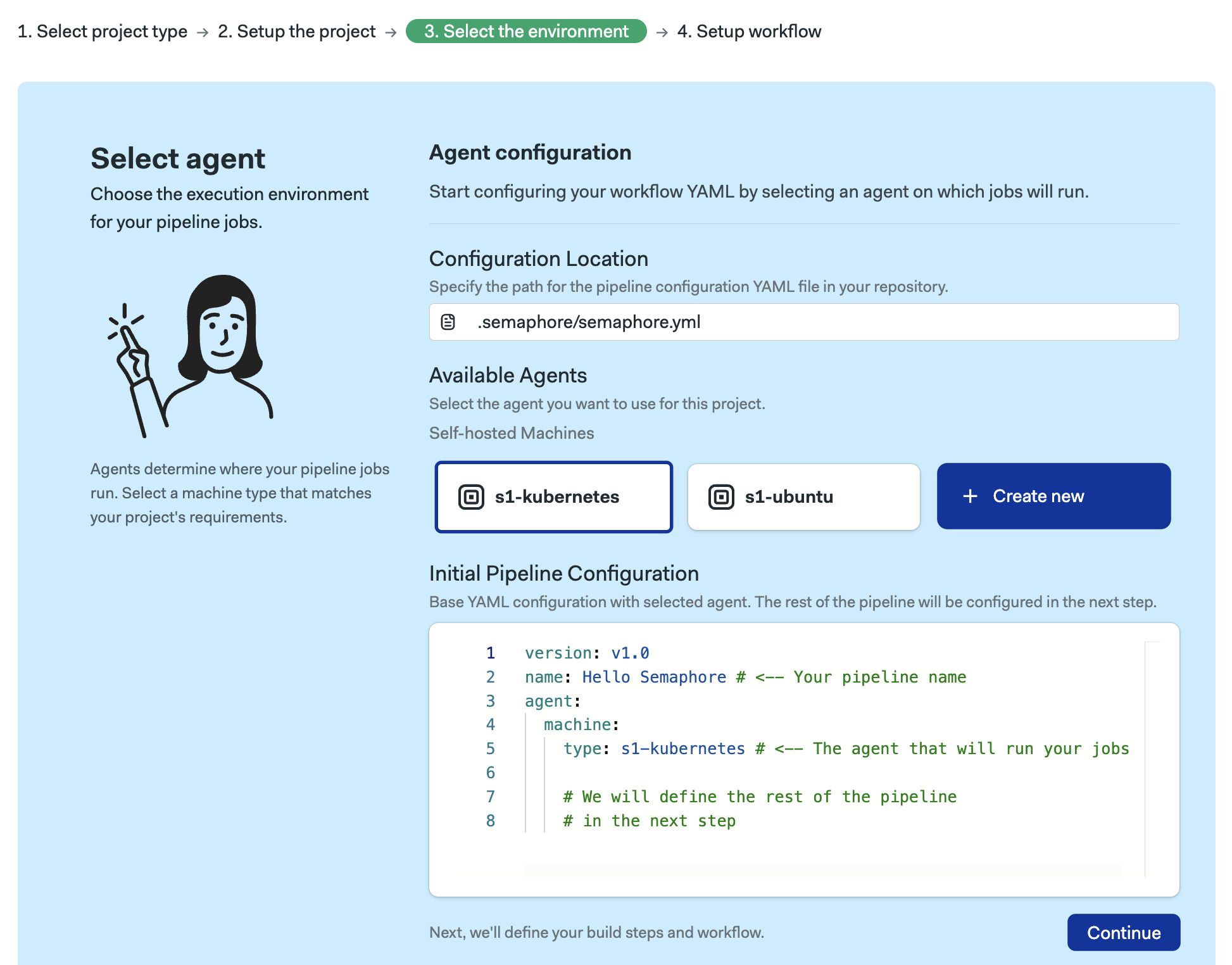 Define default agent for the project