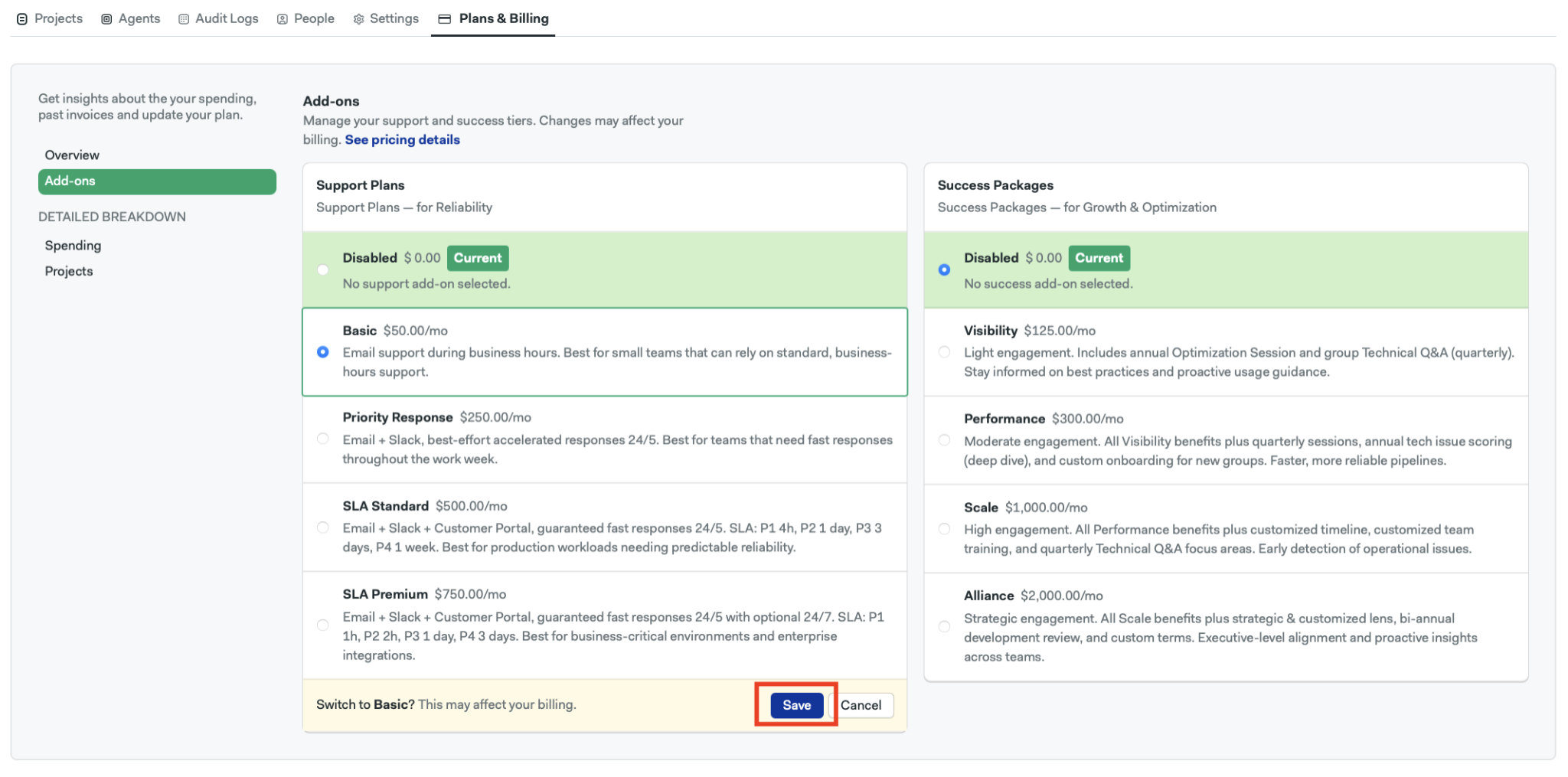 Enable add-on