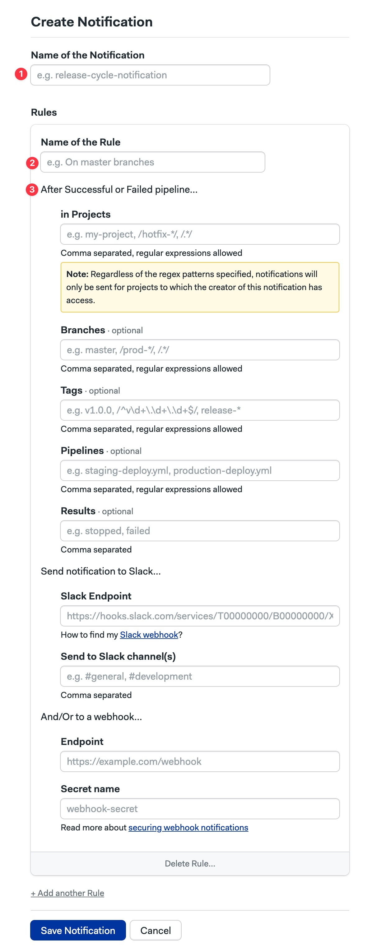 Creating a new notification