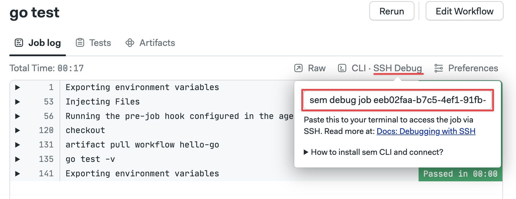 Debug command