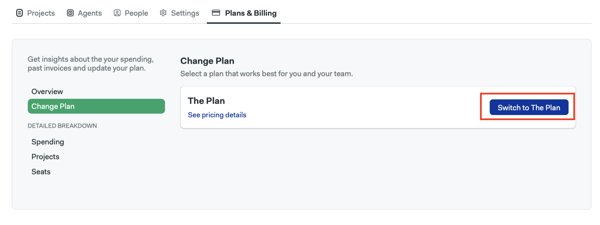Switch to a new plan