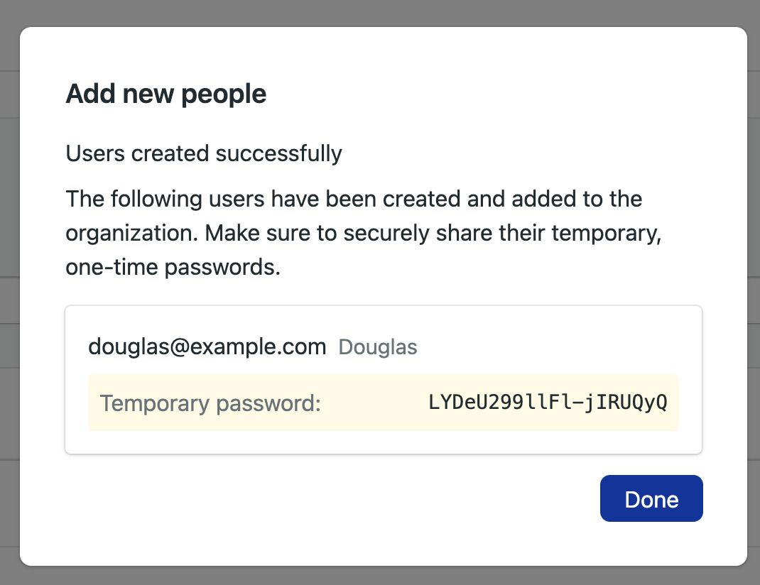 Temporary password