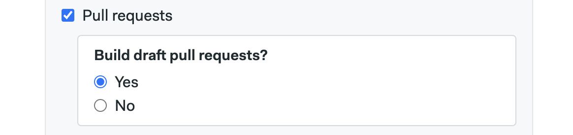 Control how pull requests and draft pull requests are handled