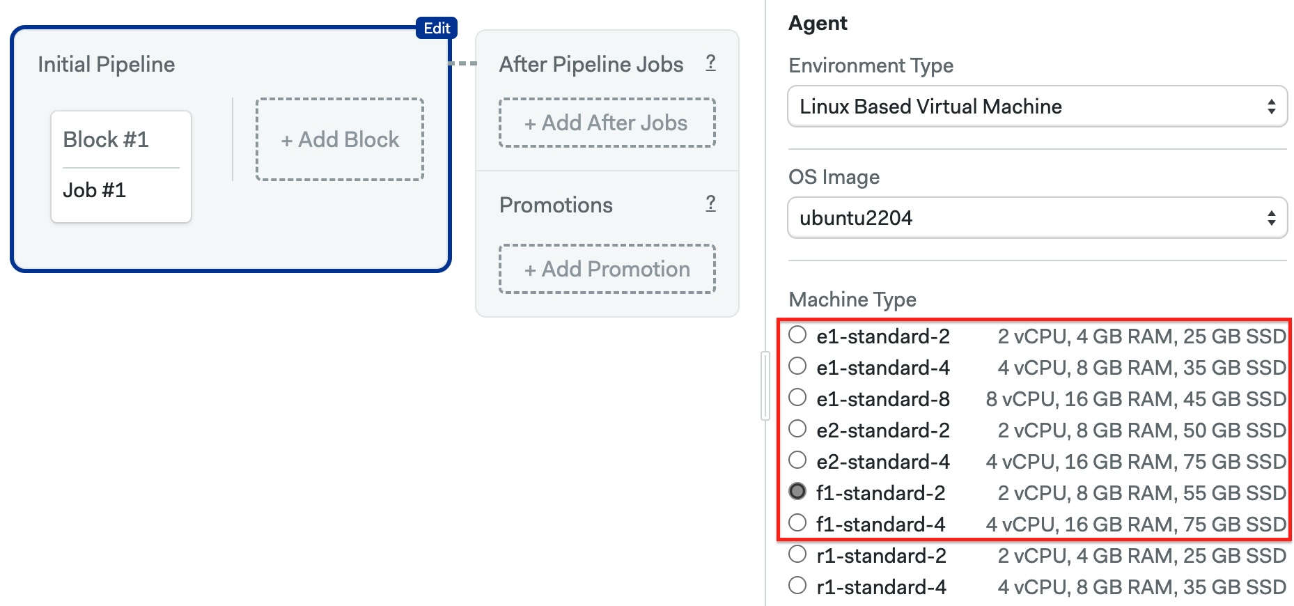 Selecting the Ubuntu 22.04 using the workflow editor