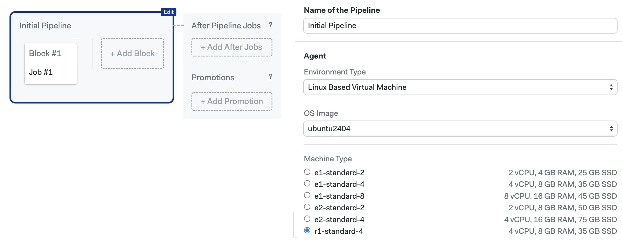 Selecting the Ubuntu 24.04 using the workflow editor